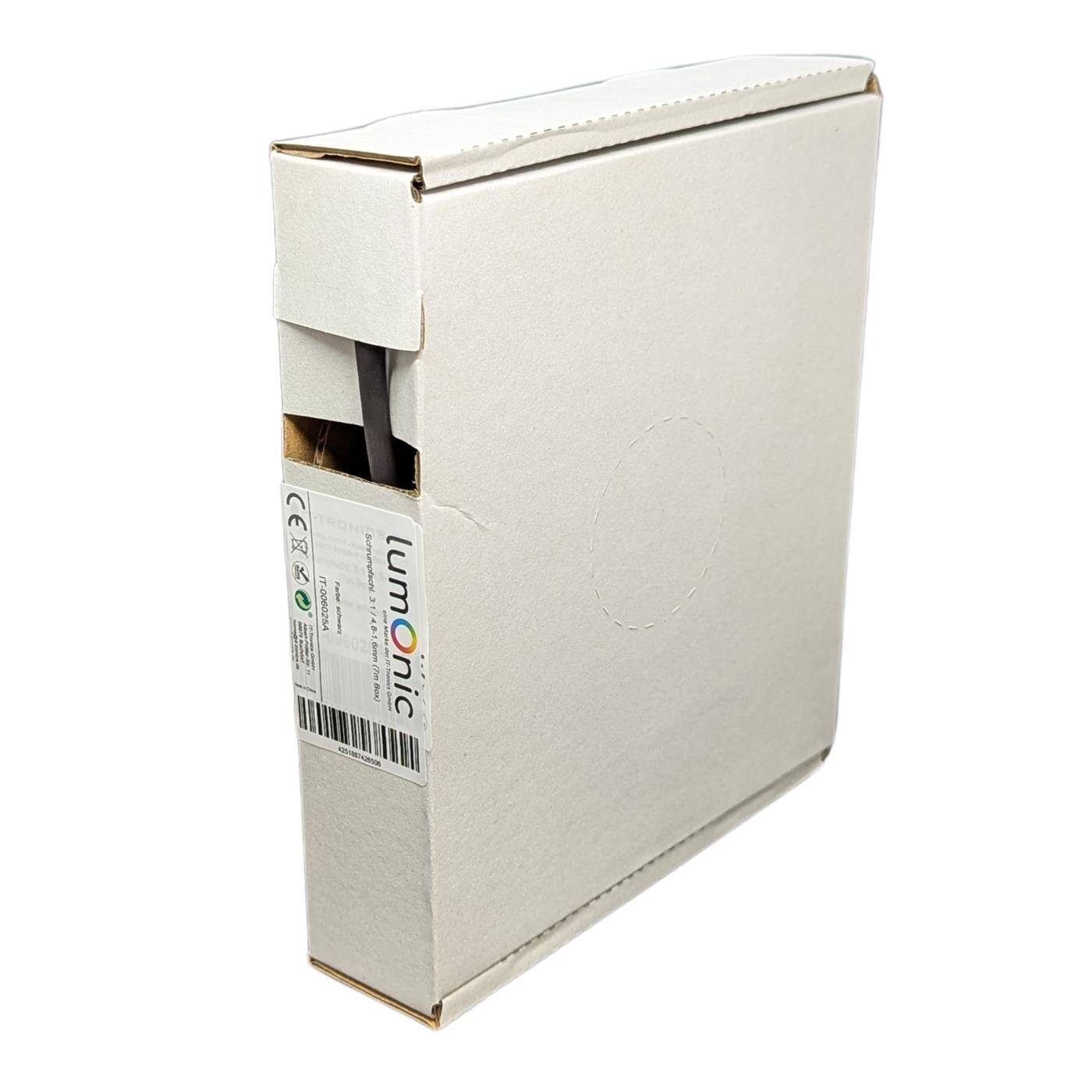 7m Schrumpfschlauch Box 3:1 4,8 -> 1,6mm Schwarz