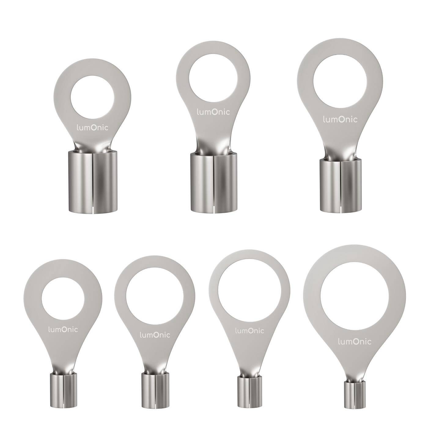 Lumonic 25x Ringkabelschuh 1,5-2,5mm² blank | M3 | Kupfer verzinnt | sichere Kabelverbindung ohne Löten | Crimp-Kabelschuh unisoliert | KFZ, Maschinenbau, Wohnmobil, Batterie