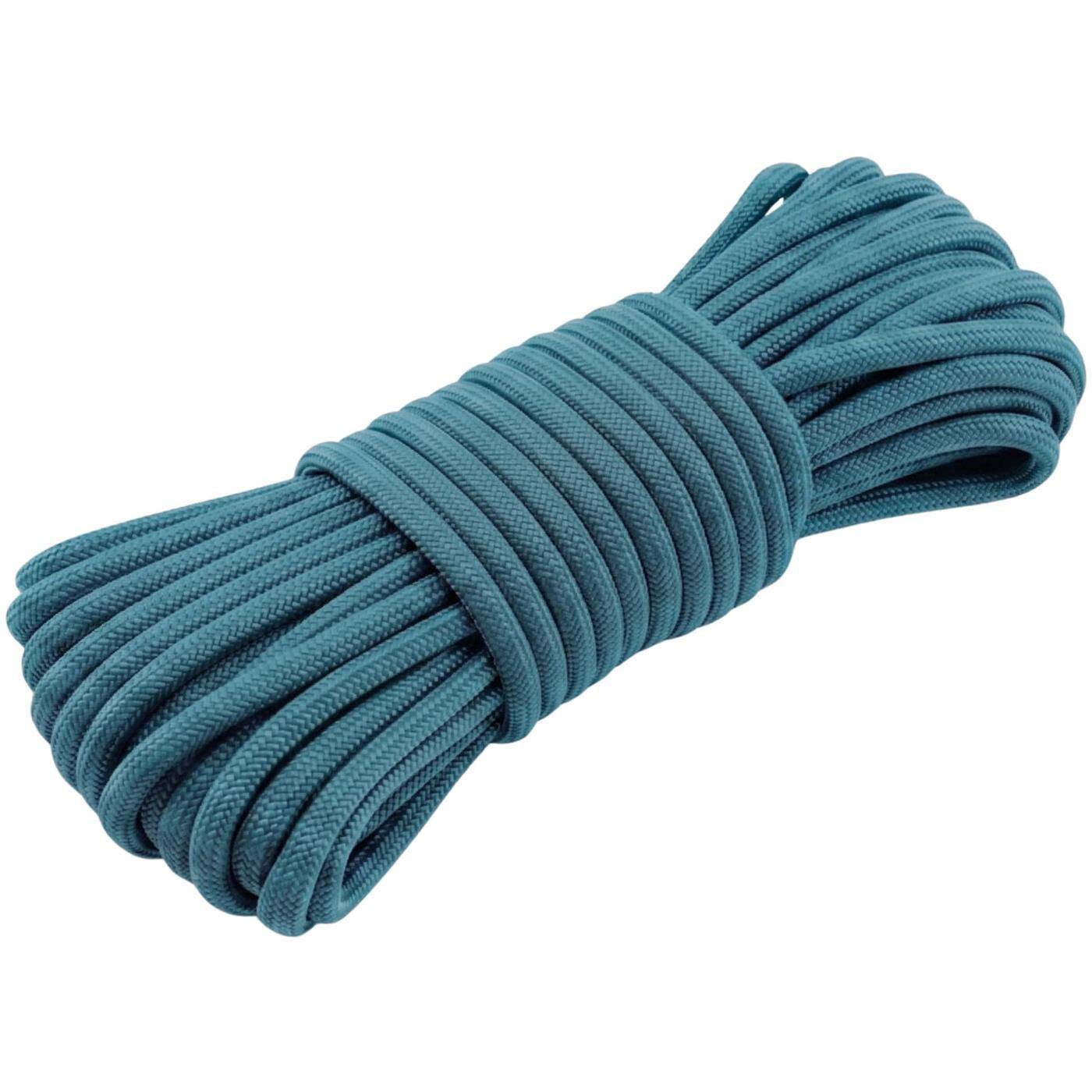 Lumonic 10m Paracord 4mm Cyan | 100% nylon | 7 cores, 32 strand sheath | Max. 125 kg load capacity | dog leash, bracelet, outdoor, bushcraft, tent cord