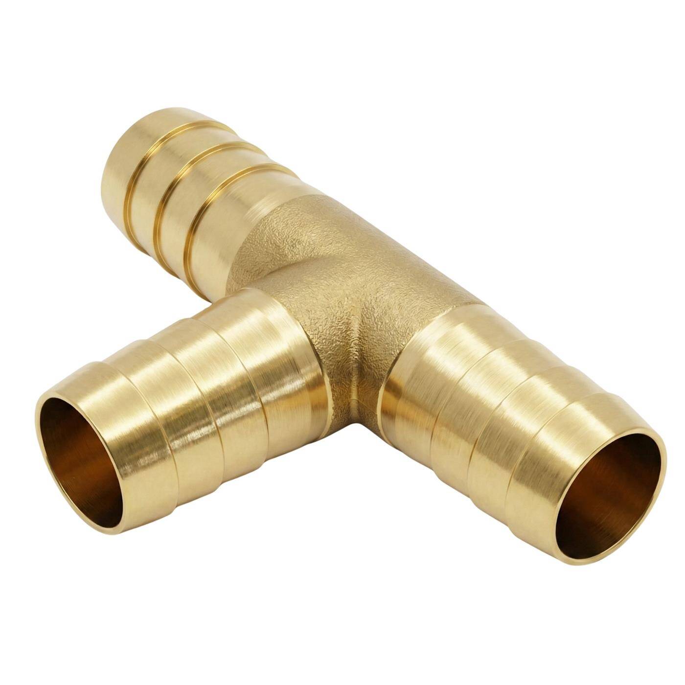 Lumonic I T-hose connector I for 13mm (1/2") hose I made of brass I T-connector I T-piece I with spike profile I Compressed air I for workshops, businesses and DIY enthusiasts