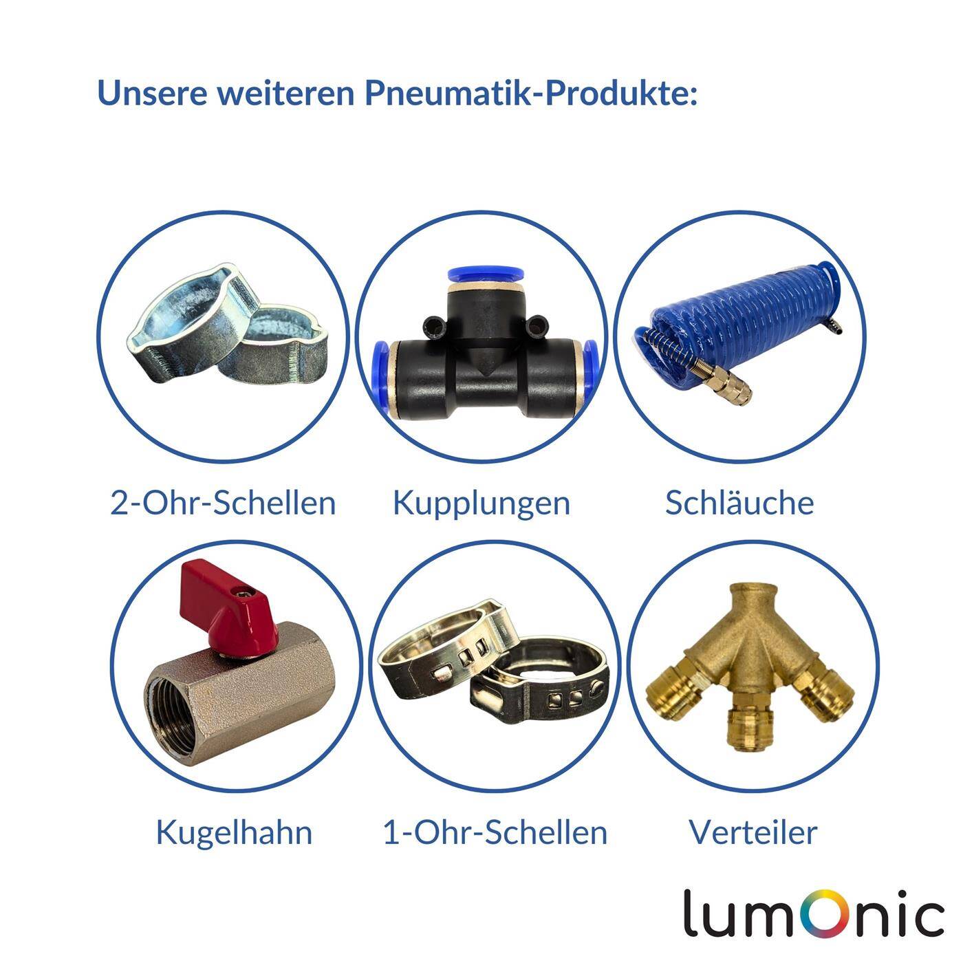 Lumonic I Manometer 0-10bar I 1/8 Zoll I Klasse 2,5 I Anschluss unten I Durchmesser 40mm I Druckmesser I für Druckluft und Wasser