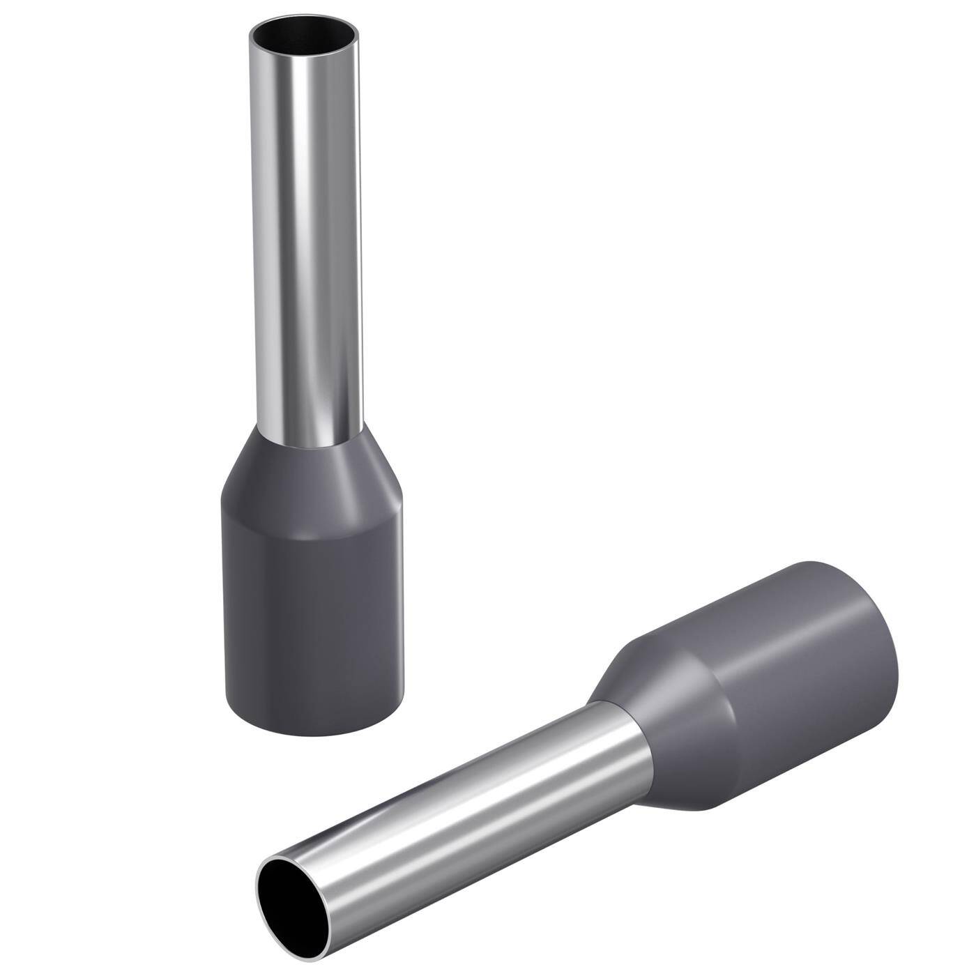 50x Aderendhülse isoliert 4mm² grau Kupfer verzinnt 2,8x11mm Hülse