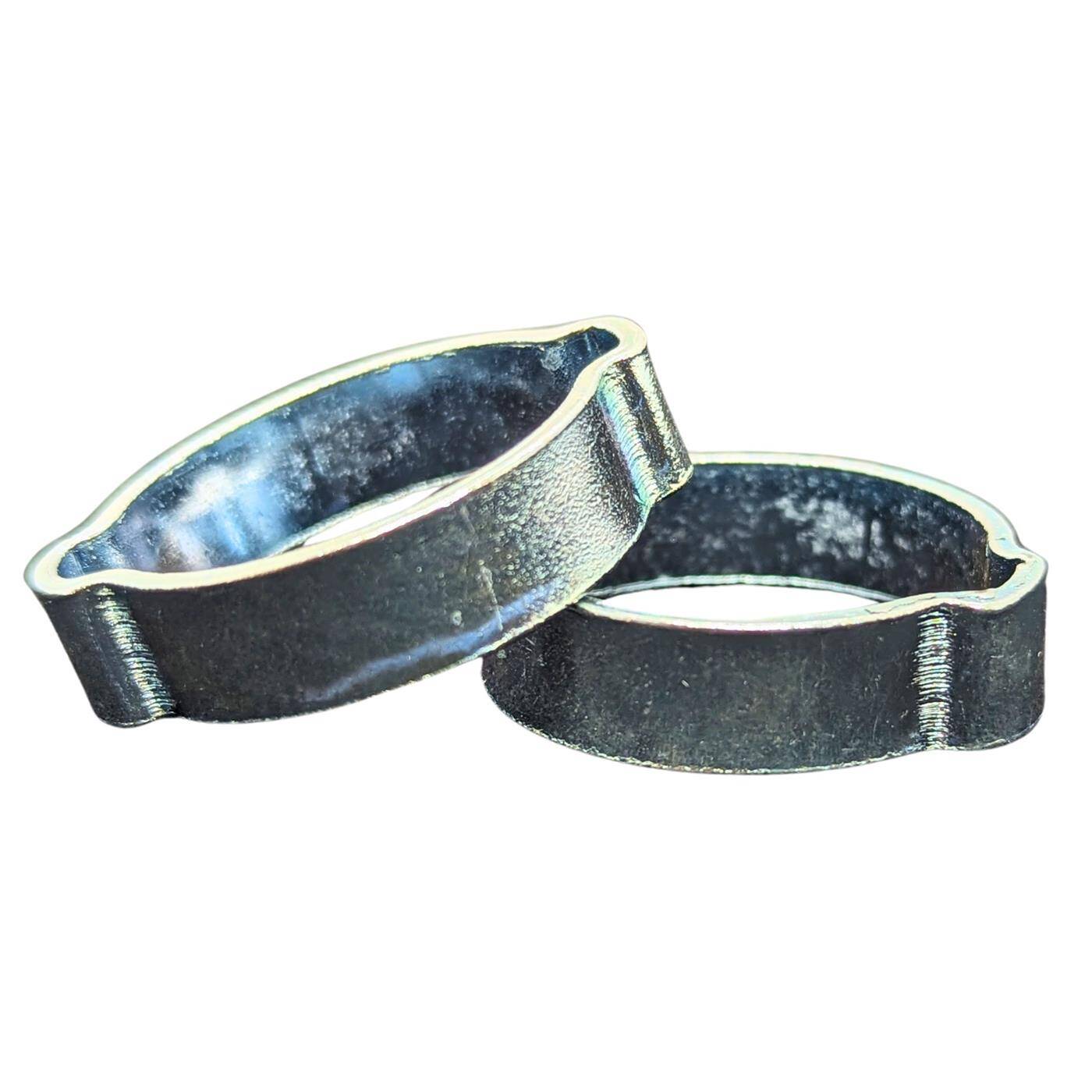 5x 2-ear clip 25-28mm Steel Galvanised Two-ear clamp Hose clamp for Compressed air, Pipe systems, Garden, CAR