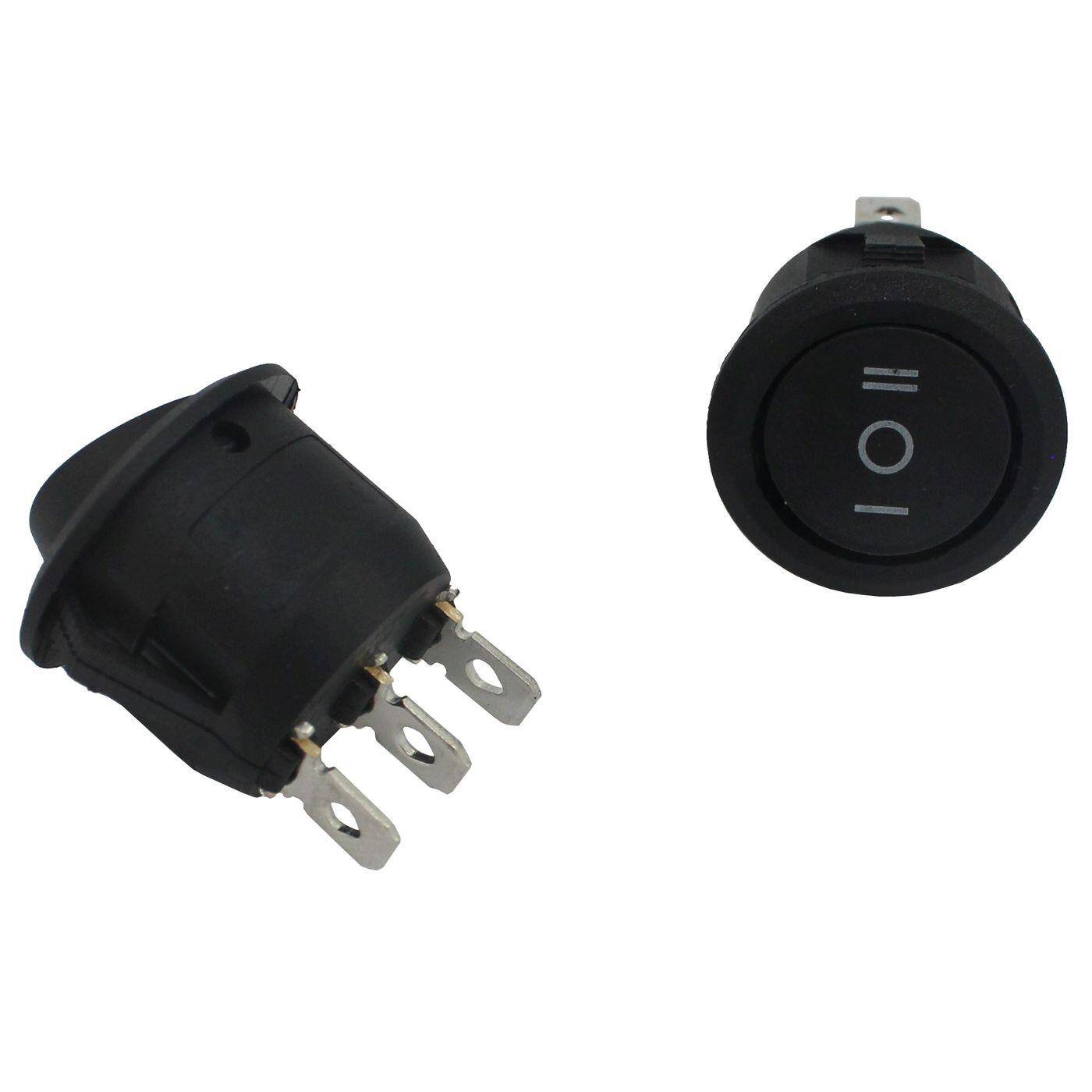 5x Umschalter 1polig 250V 6A I-0-II d=23mm Schwarz Wippschalter 5x Umschalter 1polig 250V 6A I-0-II d=23mm Schwarz Wippschalter