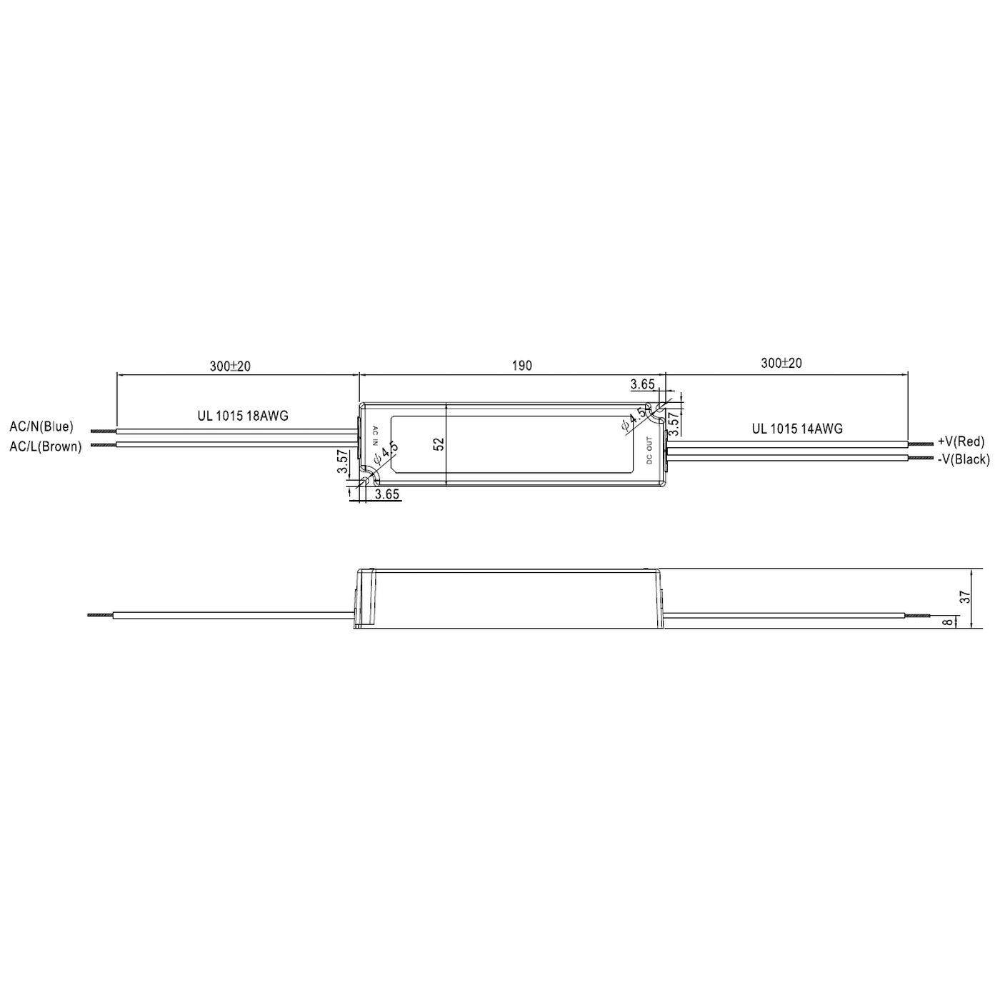 LPV-100-48 100W 48V 2,1A LED Netzteil Trafo Treiber IP67