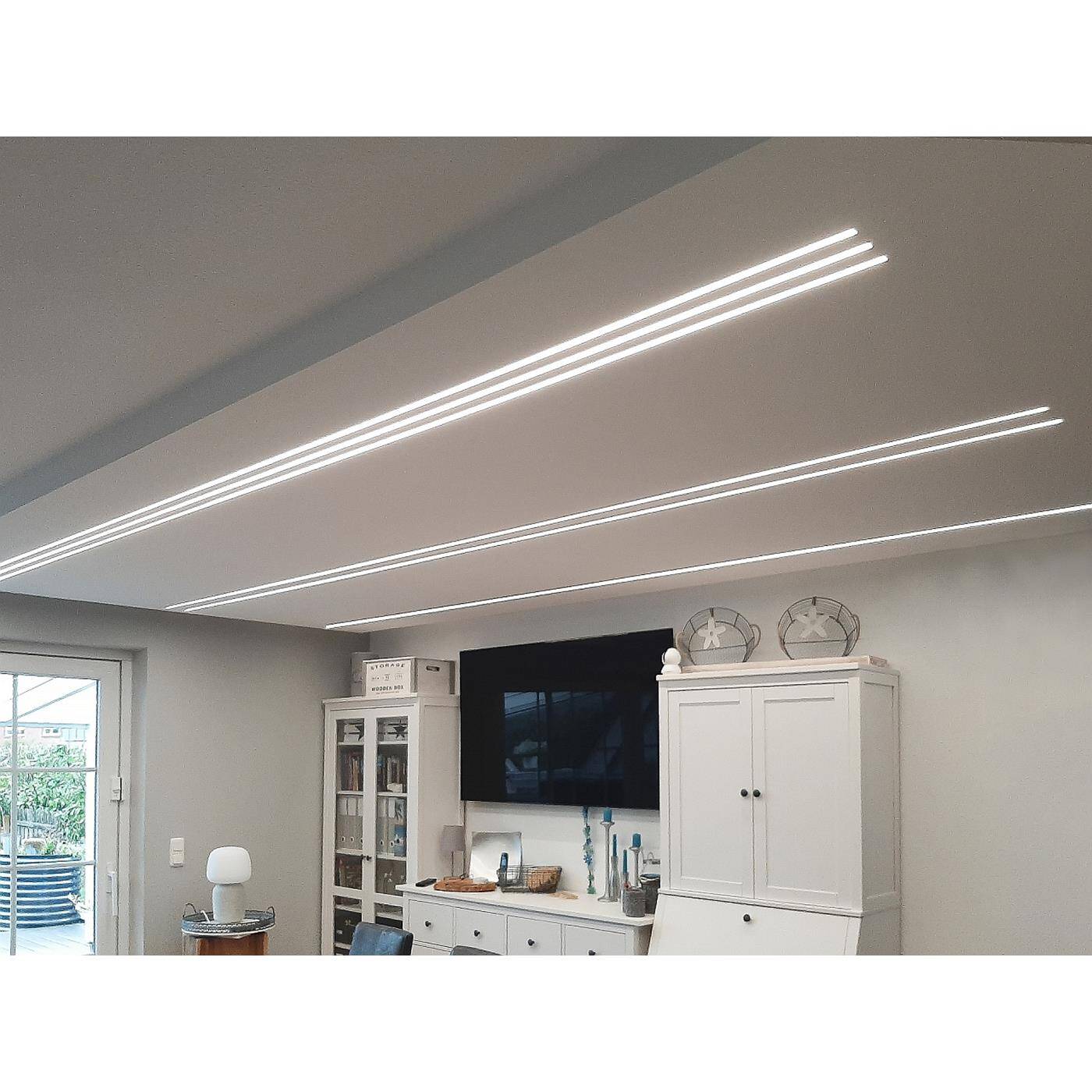 2m LED Drywall Panel gerade 3-track for 12mm Strip