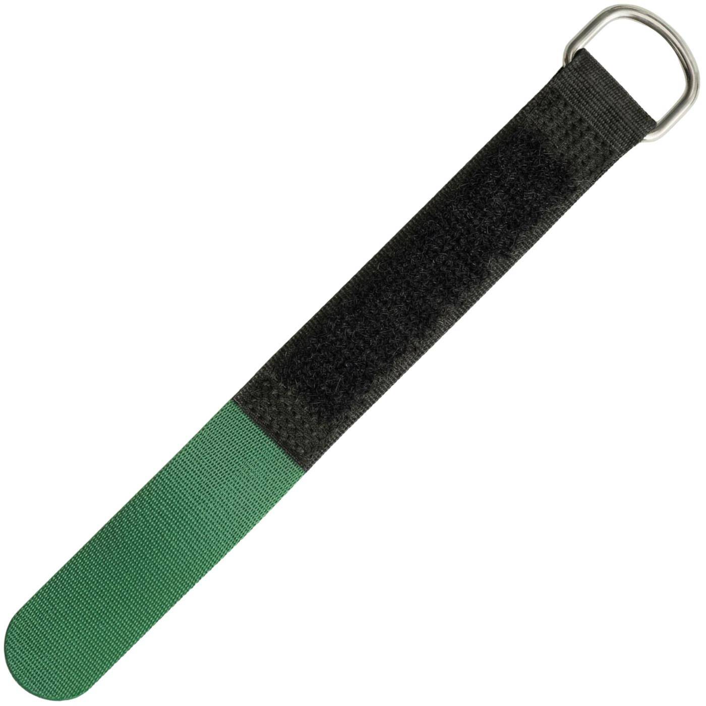 Lumonic 10 Stück Klettkabelbinder schwarz / grün | 200x20mm | gekreuzt | robuste Metallöse, Kabelklett mehrfach wiederverwendbar | einfaches Kabelmanagement und Ordnung