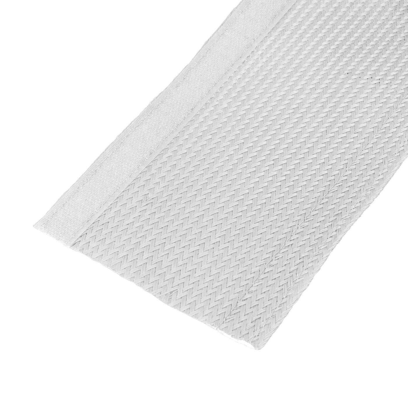 1m Flexibler Kabelschlauch d15-20mm Weiß Kabelkanal Gewebeschlauch Flausch + Klett