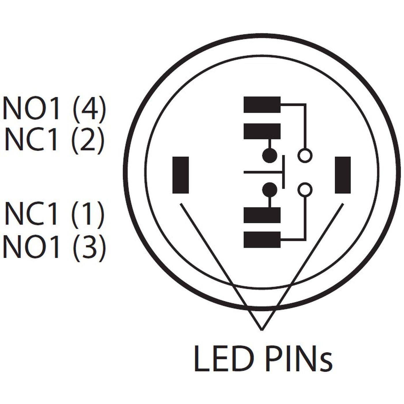 Lumonic Edelstahl Druckschalter gewölbt 25mm Durchmesser I Mit einer Ring LED in Rot Maße: 2,8x0,5mm Pin s 250V 3A I Vandalismussicher nach dem IP65 Standard