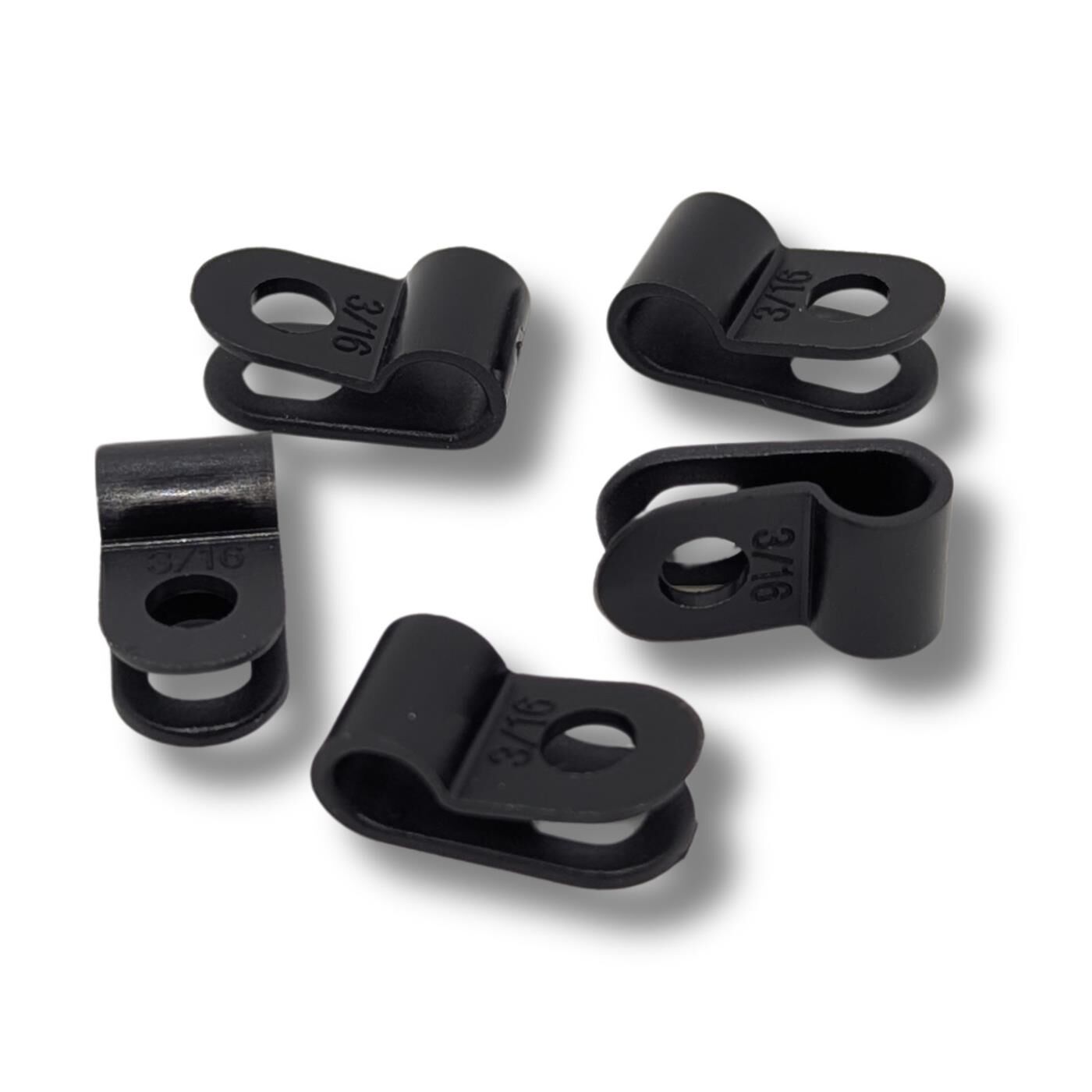 100x P-Clip für Kabel 5mm schwarz Nylon Kabelschelle Kabelhalter Chassisklemmen