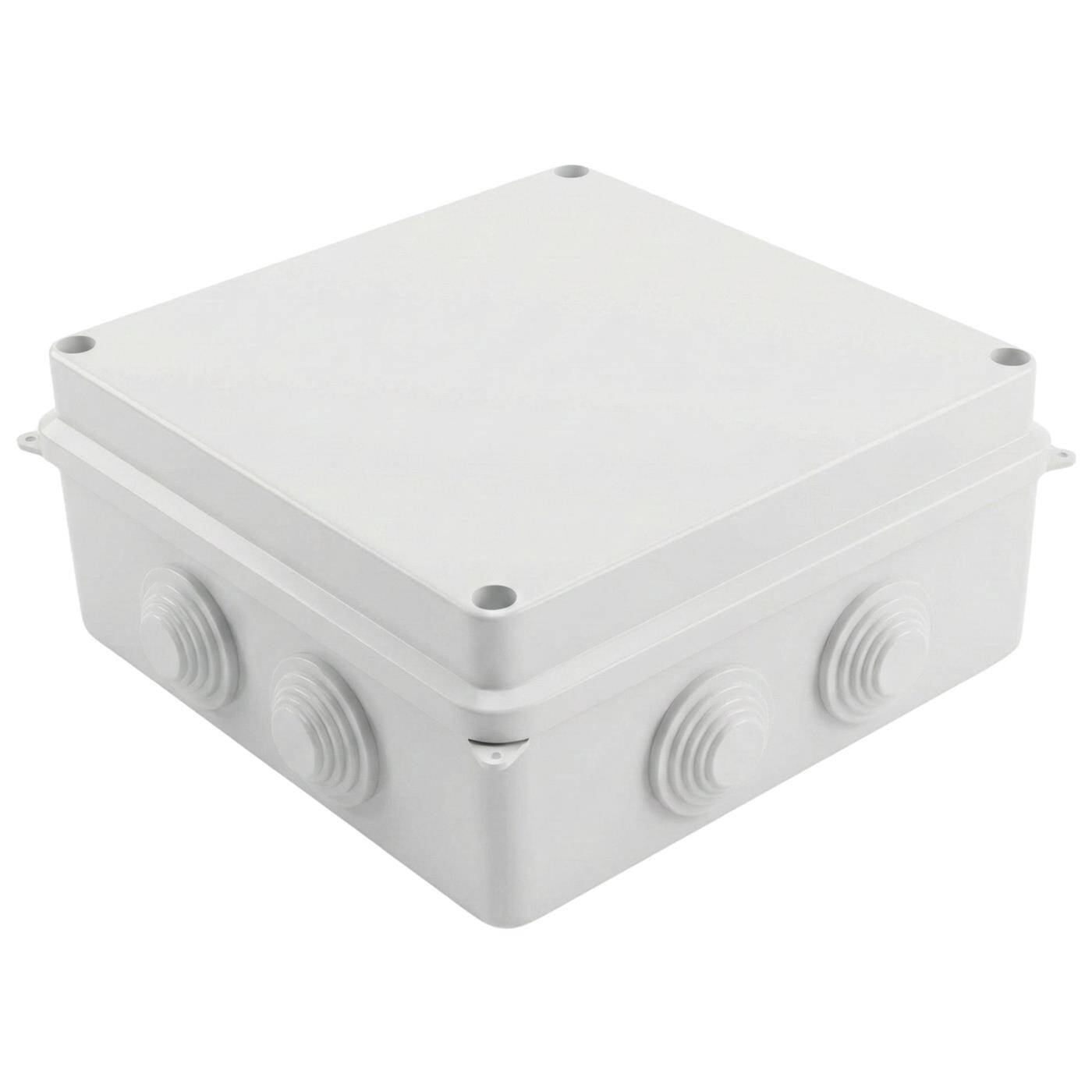 Lumonic Verteilerdose weiß 150x150x70mm mit 8 Öffnungen I Abzweigdose Aufputz - IP65 I Verbindungsdose, Klemmdose, Abzweigkasten für Innen & Außen