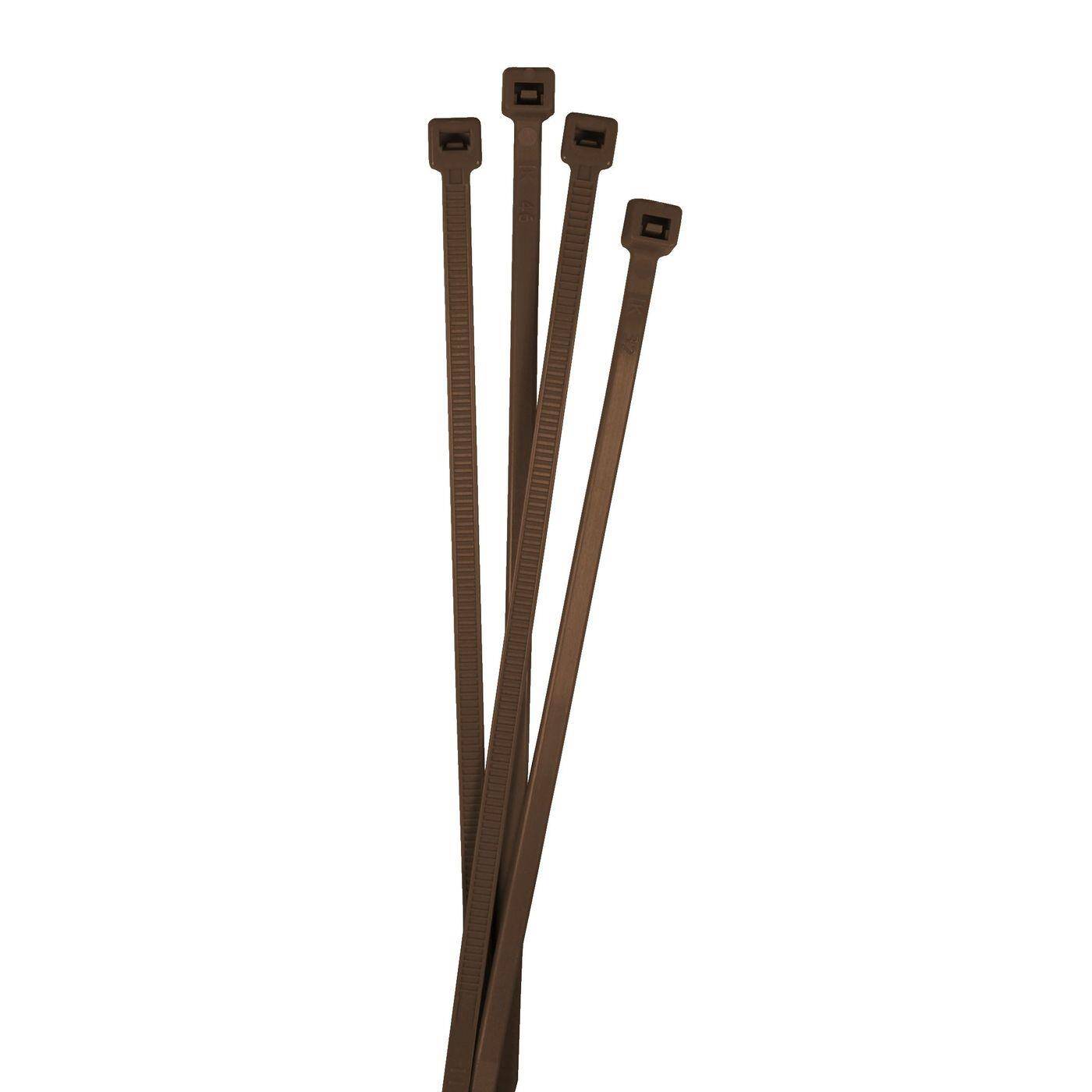 100x Cable tie 140 x 3,6mm Brown 18,2kg PA6.6 Polyamide Industrial quality