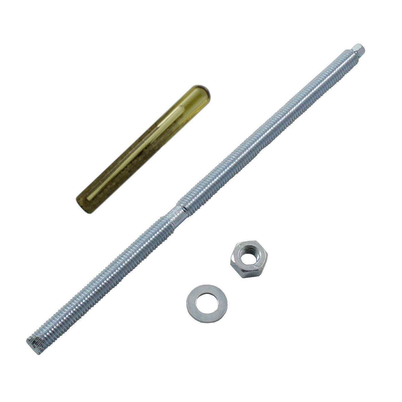 Lumonic Ankerstange + Verbundankerpatrone M8 x 190 Verzinkt I Zur Verwendung als Keilanker, Metalldübel, Bolzenanker, Blitzdübel I Für verschiedene Arten Durchsteckmontagen