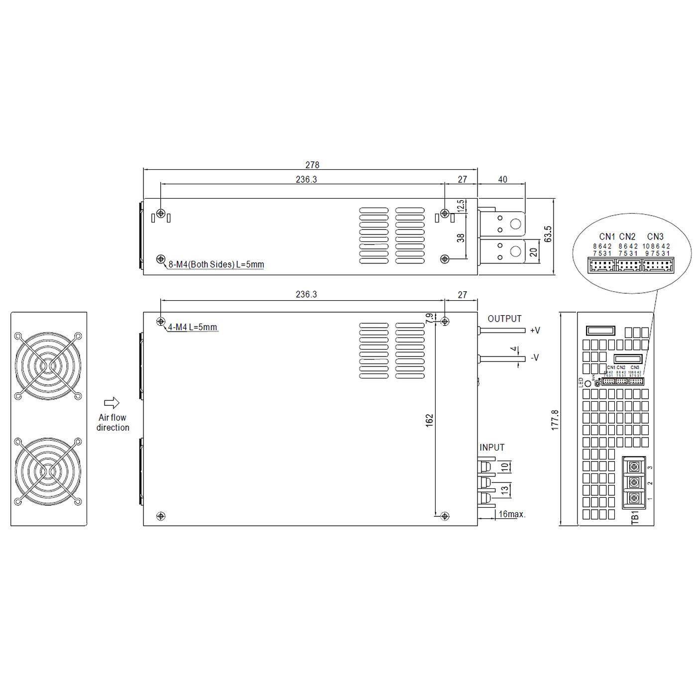 RSP-3000-12 2400W 12V 200A Industrial power supply