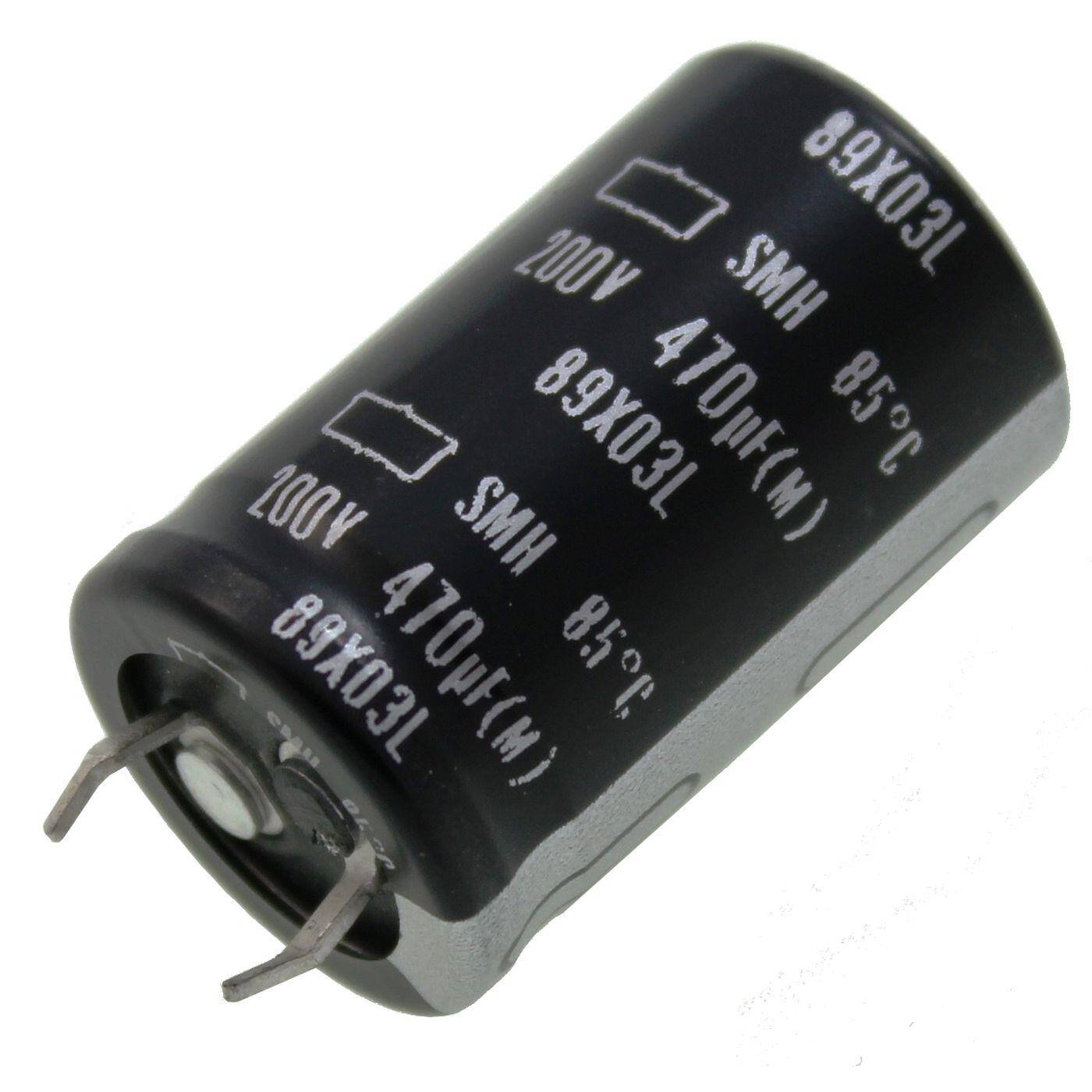 Snap-In Elko Kondensator 470µF 200V | Elektrolytkondensator bis zu einer Temperatur von 85°C | 22x35mm | 470uF SMH200VNSN470M United Chemi-Con