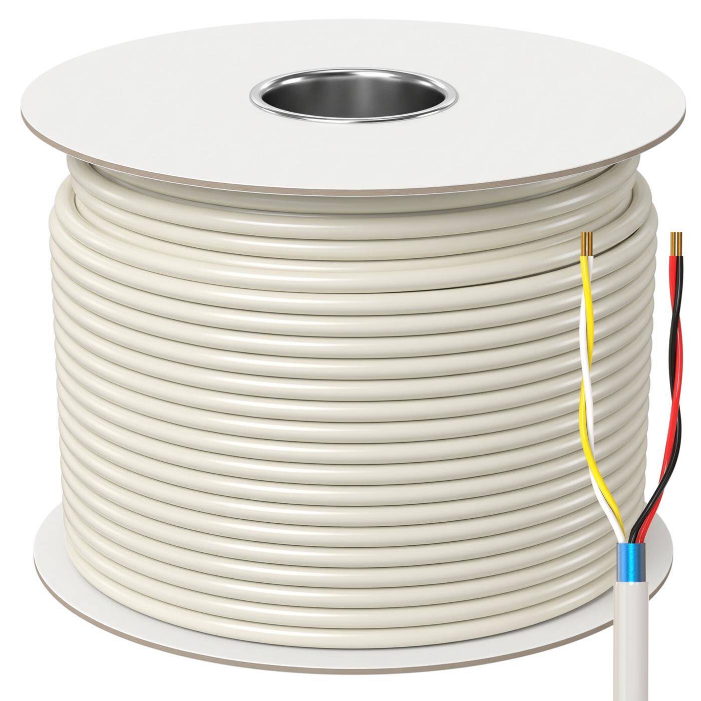 Lumonic Telefonkabel JYSTY grau auf Rolle | 2x2x0,6mm CCA | 305m | farbcodiert & geschirmt | Metermarkierung | Fernmeldekabel, Telefonanschlusskabel