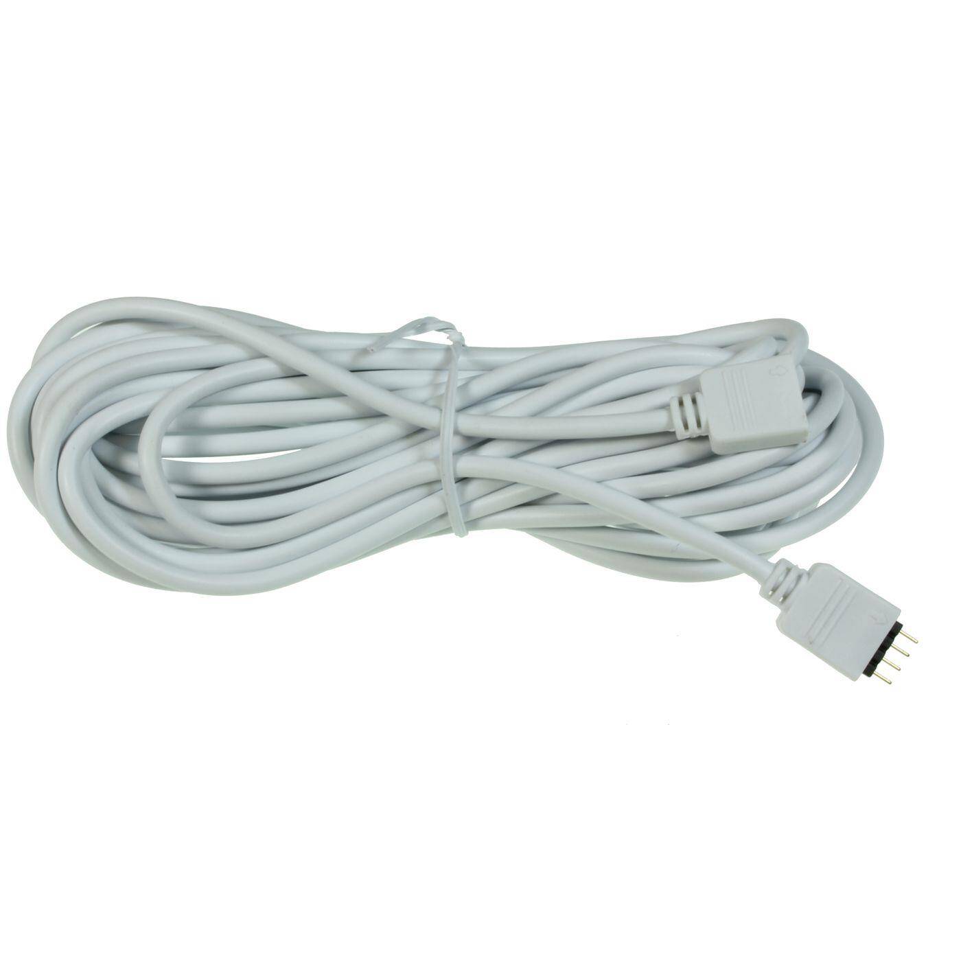 Lumonic 5m RGB LED Verlängerungskabel weiss Steckverbinder 4 Pin Buchse & Stecker - RGB-Kabel Abmessungen 13x6mm - Für Stromversorgung oder Verlängerung