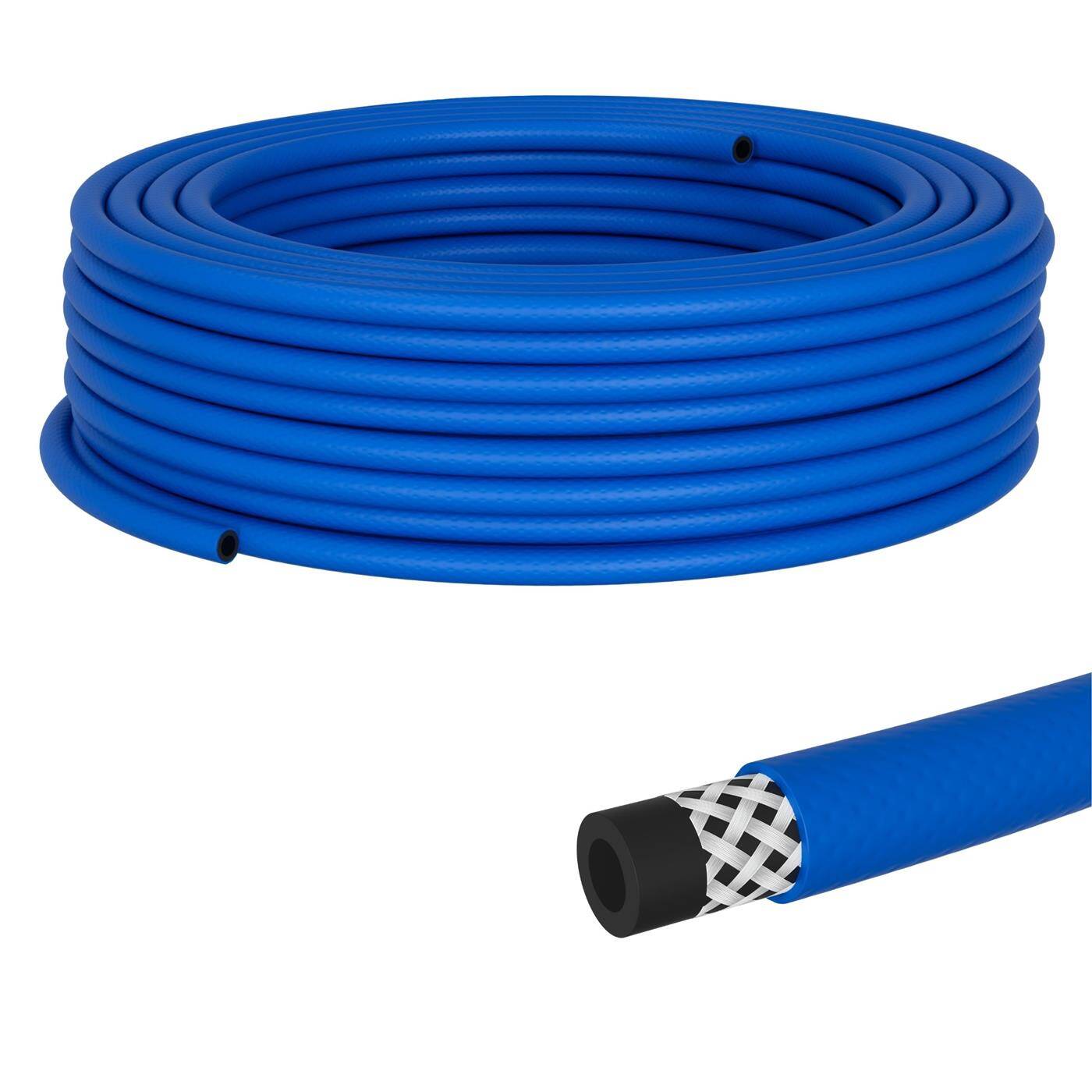 50m Druckluftschlauch 13mm Druckluft & Bewässerung Wasserschlauch PVC Schlauch bis 16 bar flexibel, abriebfest und gewebeverstärkt