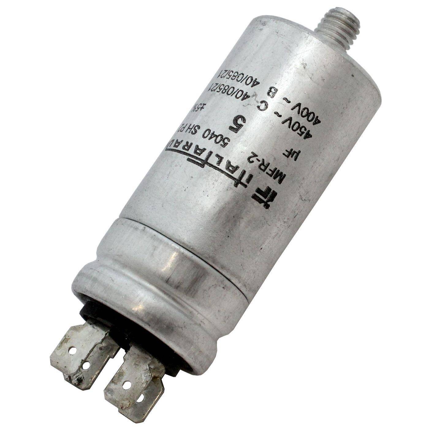 Anlaufkondensator Motorkondensator 5µF 450V 30x63mm Stecker 6,3x0,8mm Italfarad 5uF