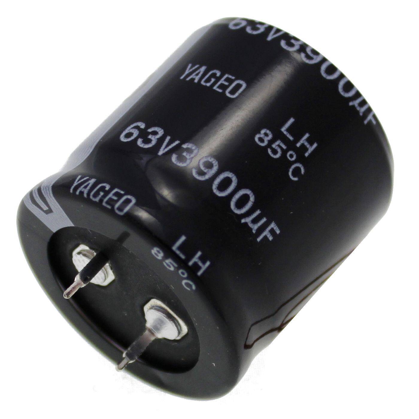 Snap-In Elko Kondensator 3900µF 63V | Elektrolytkondensator bis zu einer Temperatur von 85°C | 30x30mm | 3900uF LH063M3900BPF-3030 Yageo