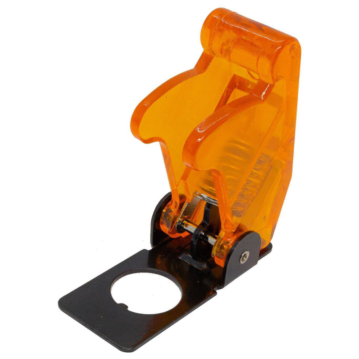 Lumonic Flip-Cover in transparentem orange für Kippschalter mit Durchmesser Ø12mm I Kunststoff Schutz Abdeckung für Kippschalter I Für's Auto und Zuhause