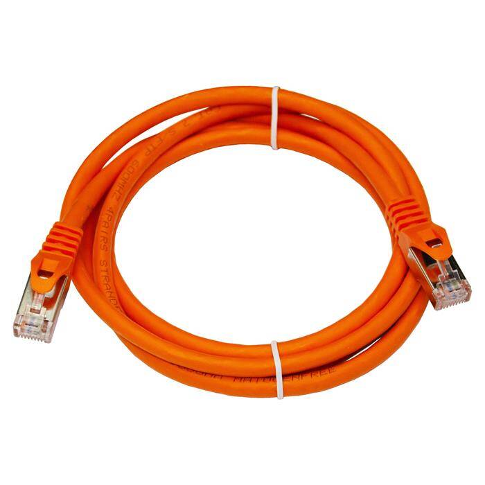 1,5m RJ-45 Network cable Patch cable CAT7 Orange S/FTP Ethernet DSL LAN CAT.7