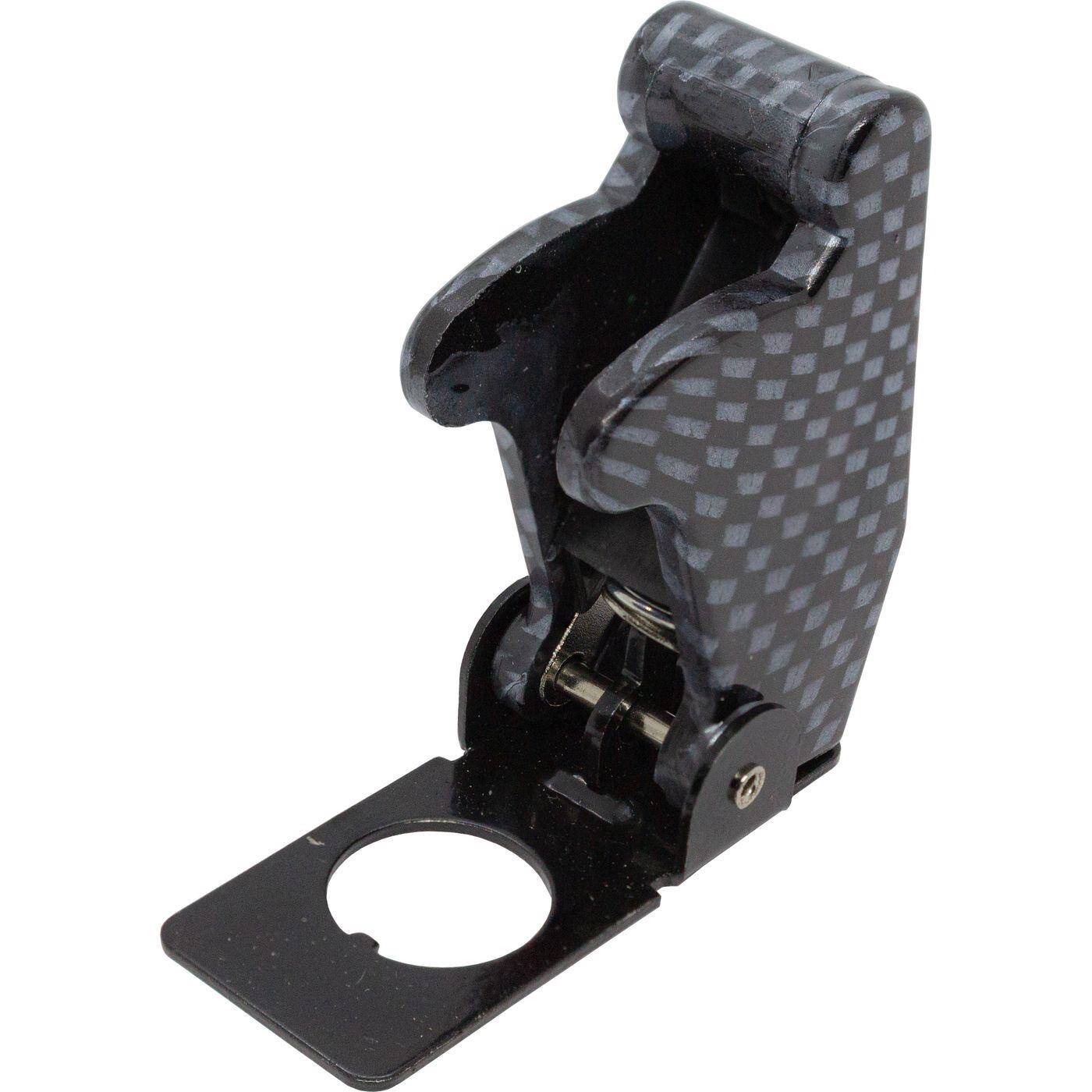 Lumonic Flip-Cover in carbon für Kippschalter mit Durchmesser Ø12mm I Kunststoff Schutz Abdeckung für Kippschalter I Für's Auto und Zuhause