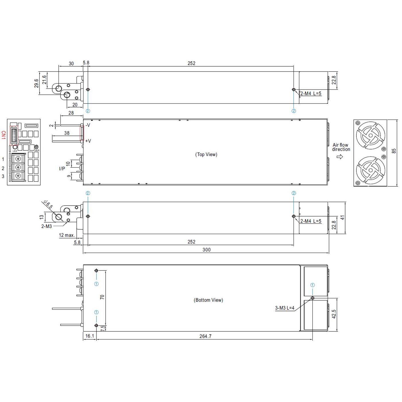 NSP-1600-36 1602W 36V 44,5A Industrielles Netzteil