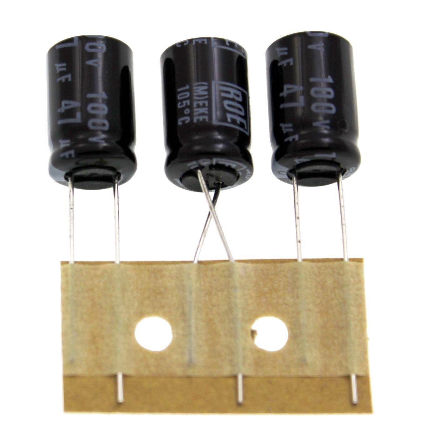 Elko Capacitor Radial 47µF 100V | Electrolytic capacitor up to a temperature of 105°C | 10x16mm | 47uF EKE00DD247LG0E Vishay