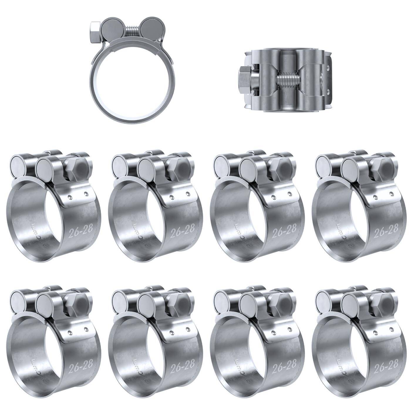 10x Lumonic Gelenkbolzenschelle 26-28mm  Auspuffschelle für Bau PKW LKW