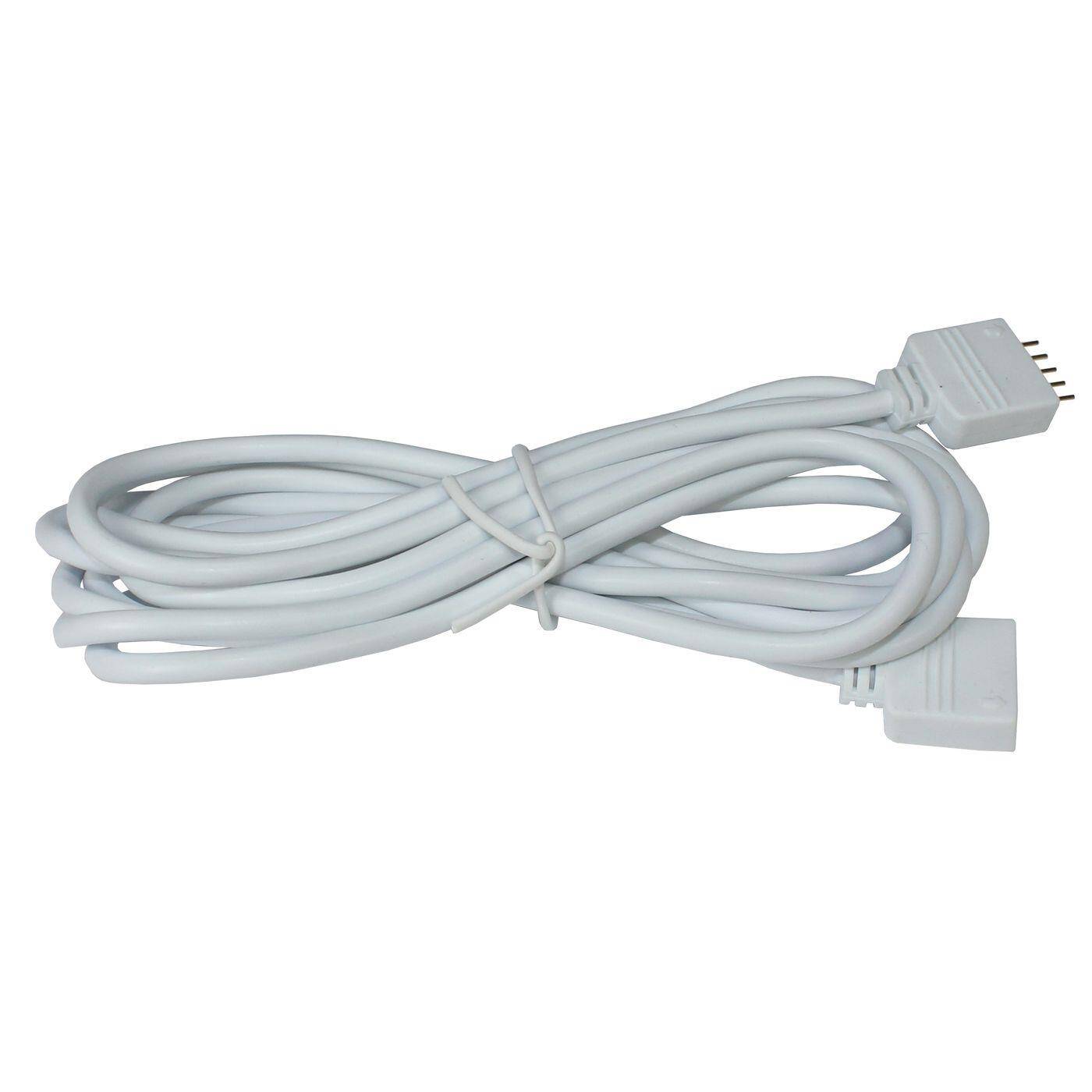 Lumonic 2m RGBW LED Verlängerungskabel weiss Steckverbinder 5 Pin Buchse & Stecker - RGB-Kabel Abmessungen 16x6mm - Für Stromversorgung oder Verlängerung