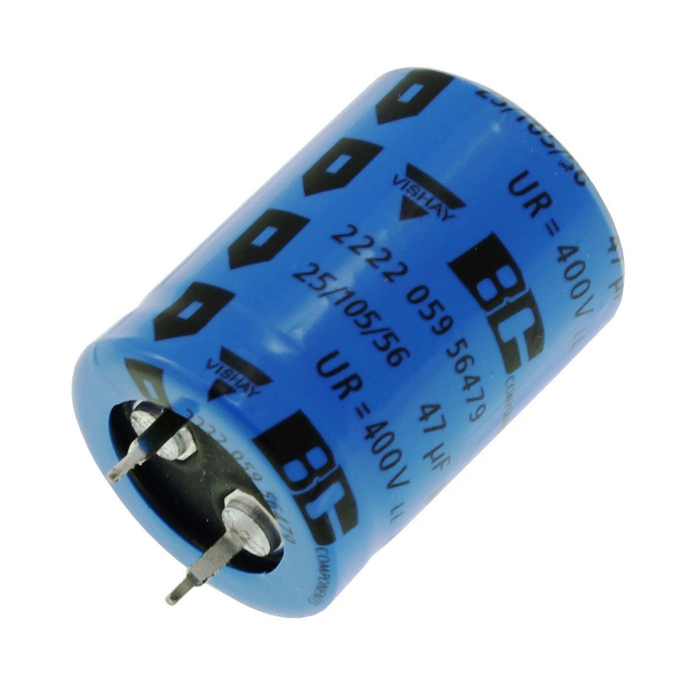 Snap-In Elko Kondensator 47µF 400V | Elektrolytkondensator bis zu einer Temperatur von 105°C | 22x30mm | 47uF 222205956479 Vishay