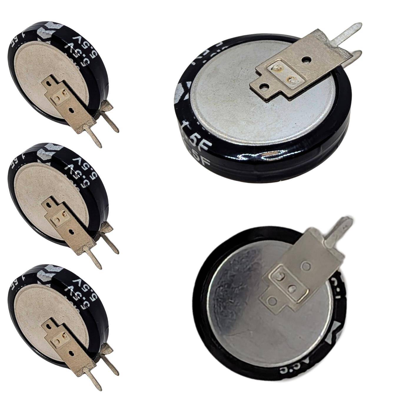 Lumonic 5x Supercap 1,5F 5,5V V-Type | EDLC for direct use, high capacity | 5.5V monoblock - no balancing necessary | Flicker protection, backup, PLC, heating