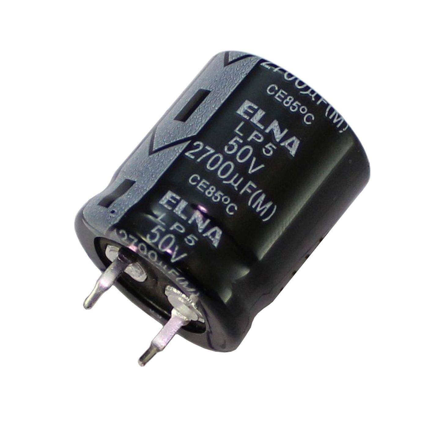 Snap-In Elko Kondensator 2700µF 50V | Elektrolytkondensator bis zu einer Temperatur von 85°C | 22x25mm | 2700uF LP5-50V272MS22# Elna