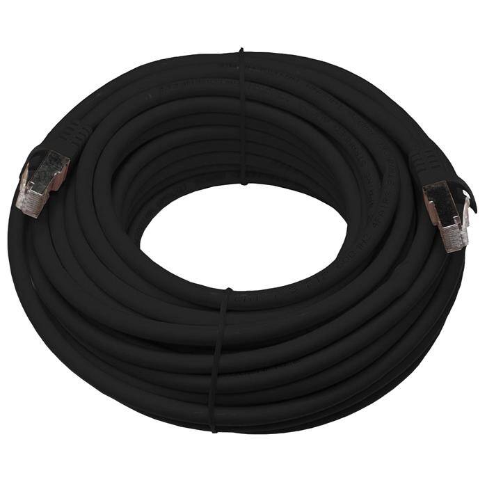 15m RJ-45 Netzwerkkabel Patchkabel CAT7 Schwarz S/FTP Ethernet DSL LAN CAT.7