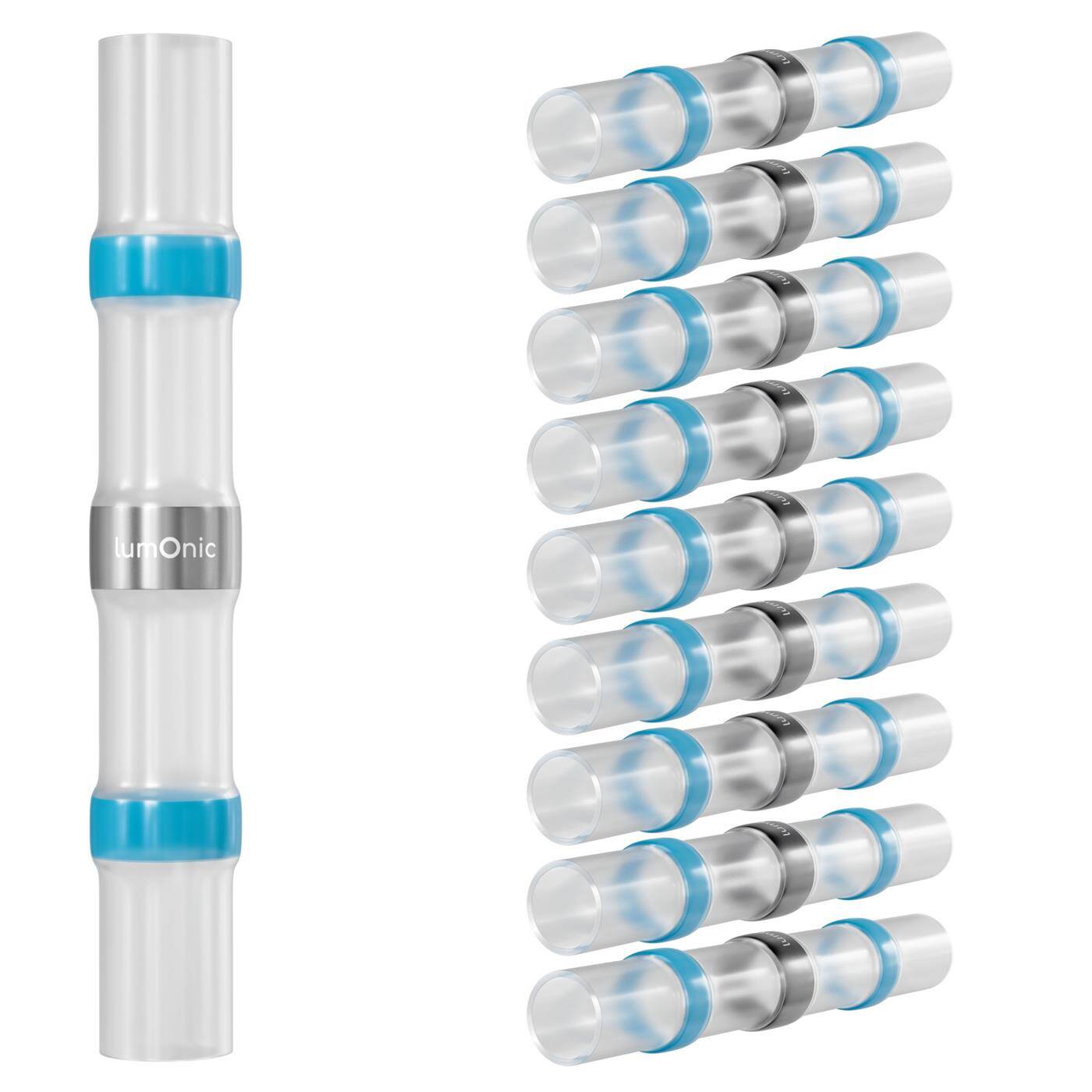 10x Schrumpf Lötverbinder  mit Schrumpfschlauch 1,5-2,5mm² Blau WarmSchrumpf Kabelverbinder IP67