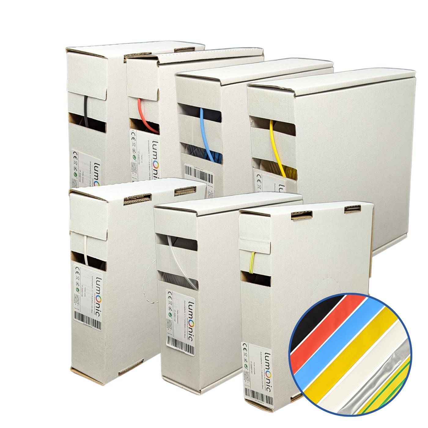 12m Schrumpfschlauch Box 2:1 1,6 -> 0,8mm Schwarz Flexibel
