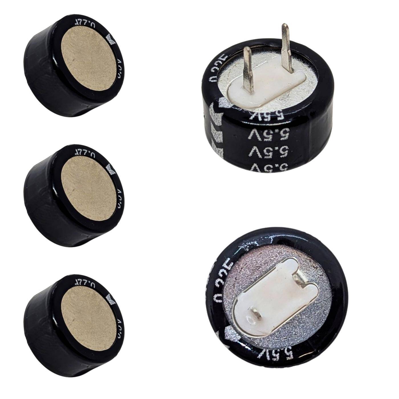 Lumonic 5x Supercap 0,22F 5,5V C-Type | EDLC for direct use, high capacity | 5.5V monoblock - no balancing necessary | Flicker protection, backup, PLC, heating