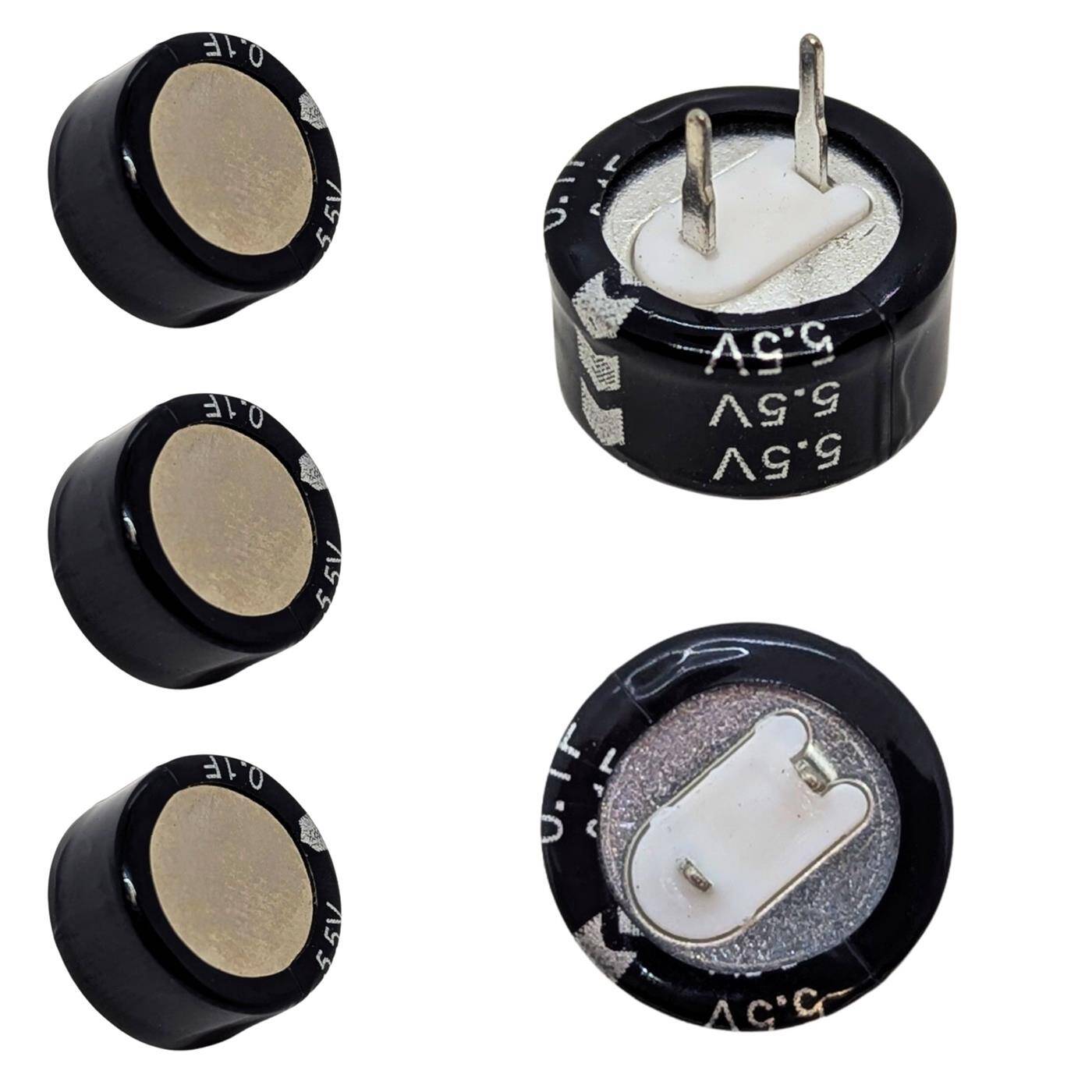 Lumonic 5x Supercap 0,1F 5,5V C-Type | EDLC for direct use, high capacity | 5.5V monoblock - no balancing necessary | Flicker protection, backup, PLC, heating