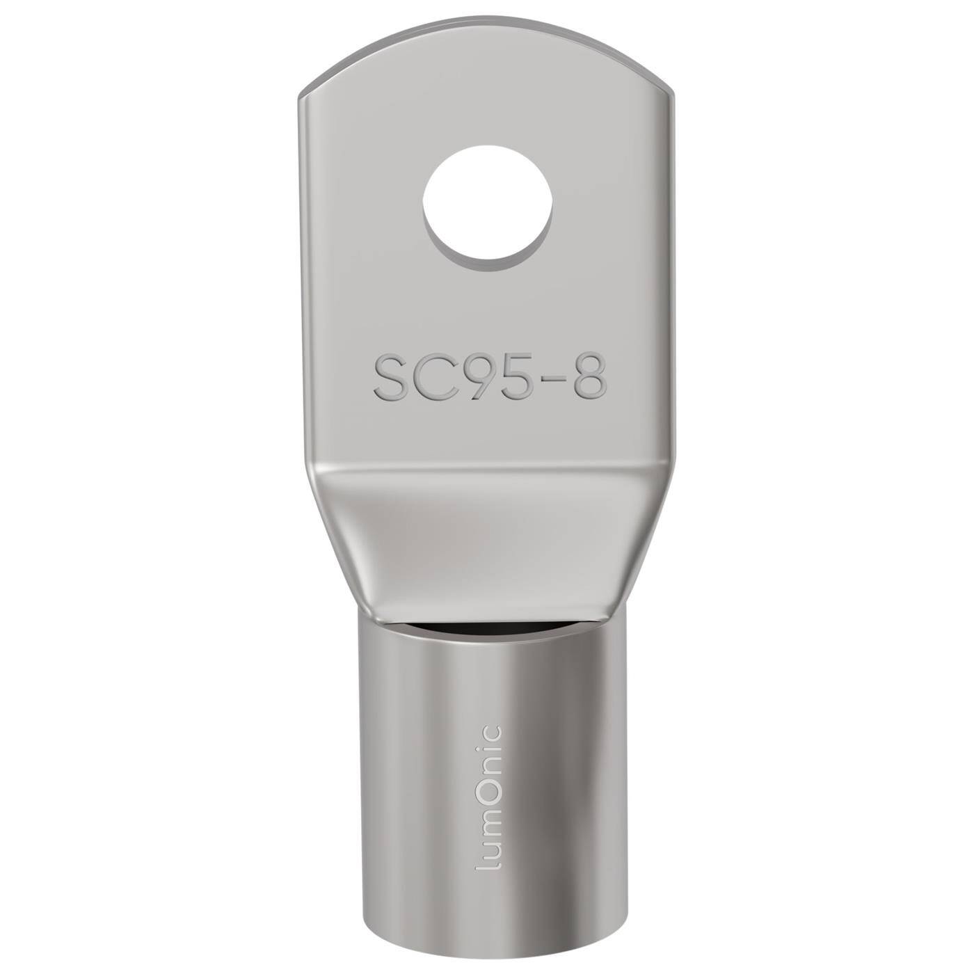 Tubular cable lug blank 95mm² Hole diameter M8 SC95-8 Ring lug Copper tinned