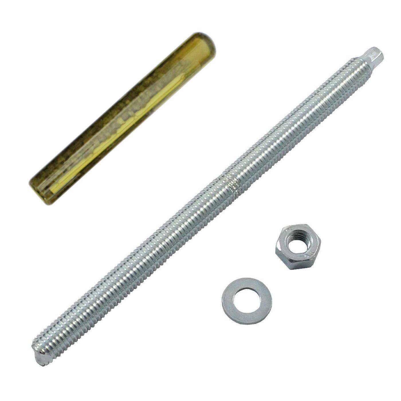 Lumonic Ankerstange + Verbundankerpatrone M10 x 165 Verzinkt I Zur Verwendung als Keilanker, Metalldübel, Bolzenanker, Blitzdübel I Für verschiedene Arten Durchsteckmontagen