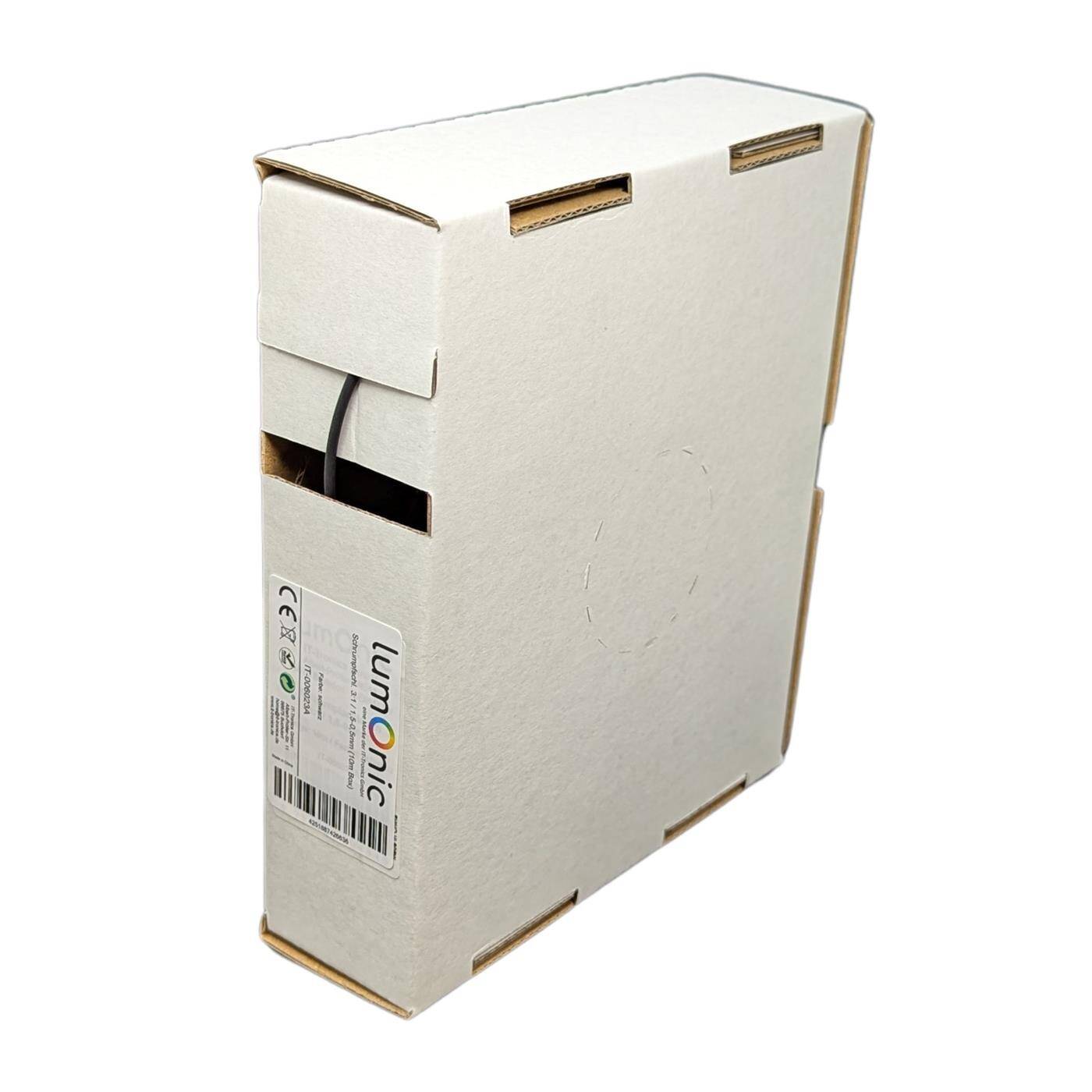 Lumonic 10m Schrumpfschlauch Box 3:1 Schwarz - Hier von: 1,5mm auf 0,5mm - Dickwandiger Schrumfpschlauch in verschiedenen Größen