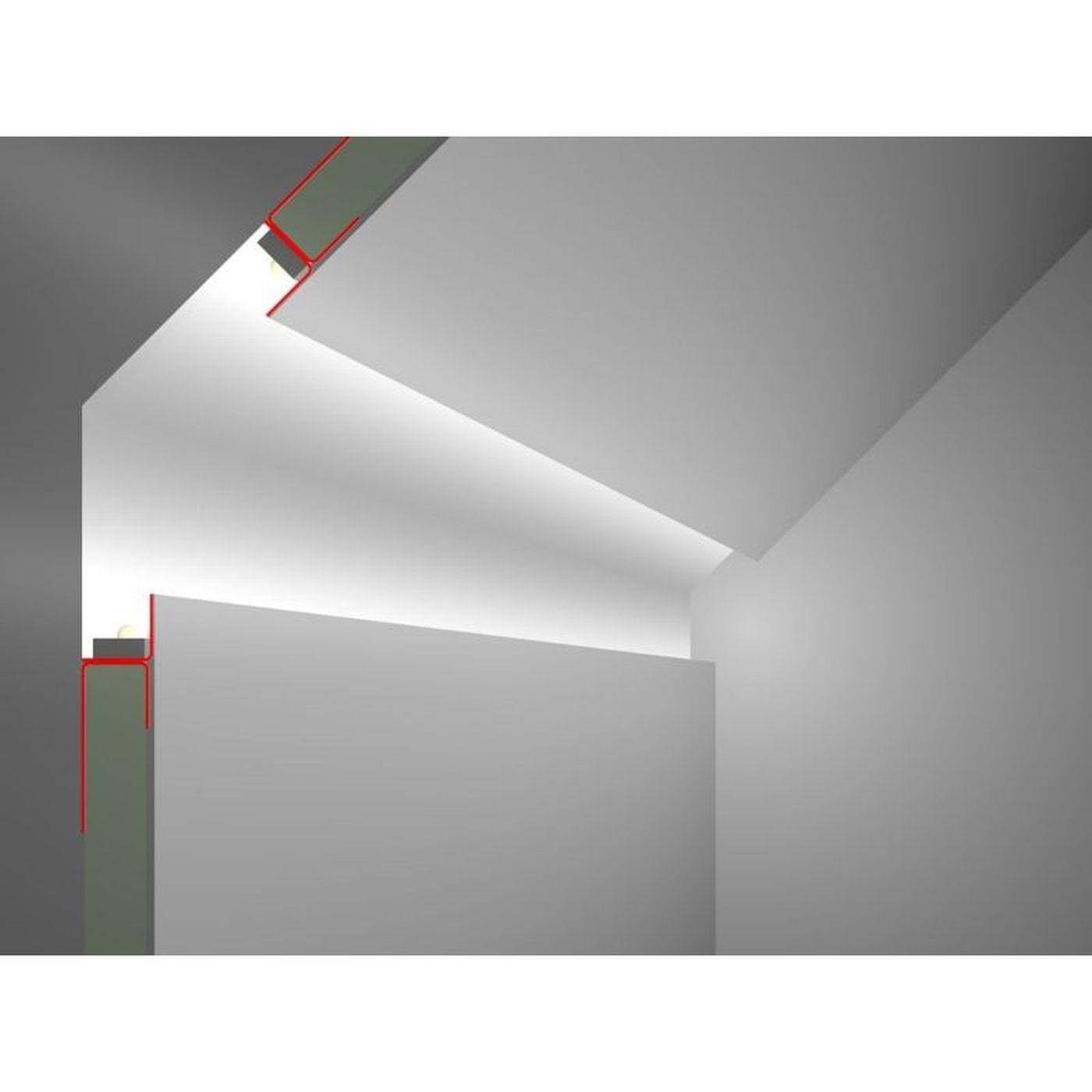 2m LED Trockenbauprofil ADP für freie Flächengestaltung für Gipskartonplatten Stahl Zinkblech