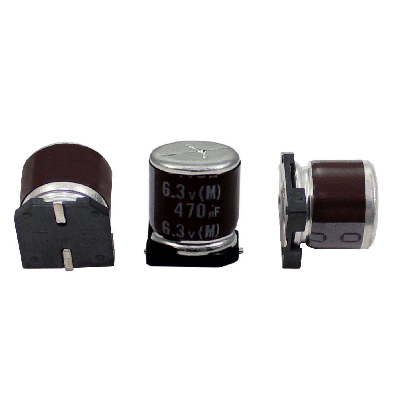 SMD Elko Capacitor 470µF 6,3V | Electrolytic capacitor up to a temperature of 85°C | 8x10mm | 470uF RV-6V471MG10U-R Elna