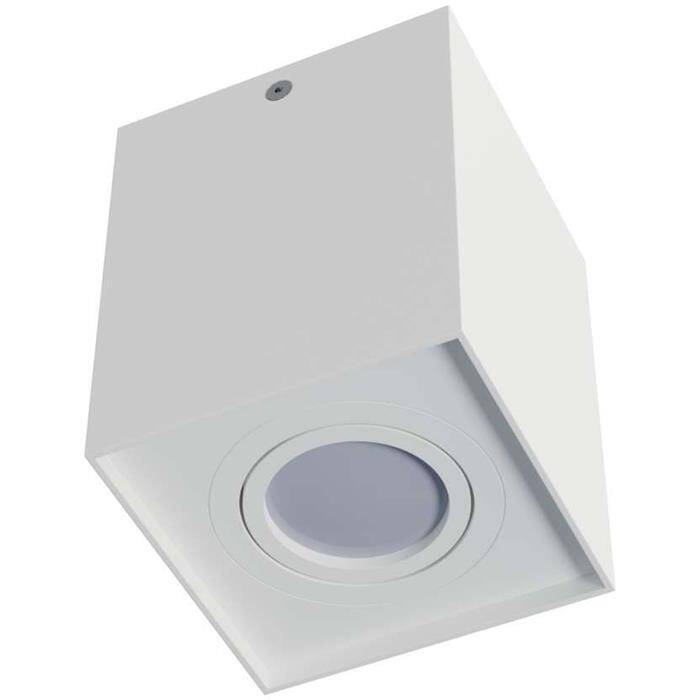 LED Surface mount frame Square 98x98x125mm White Aluminium Swivelling Spot GU10 MR16