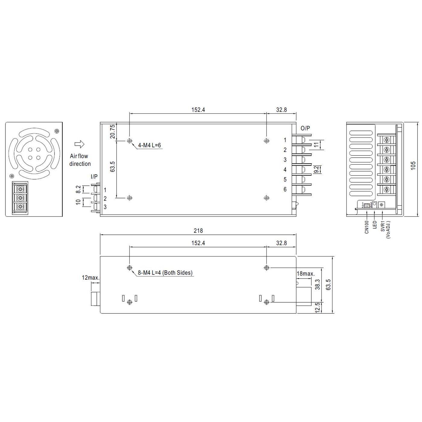 HRP-600-12 636W 12V 53A Industrielles Netzteil