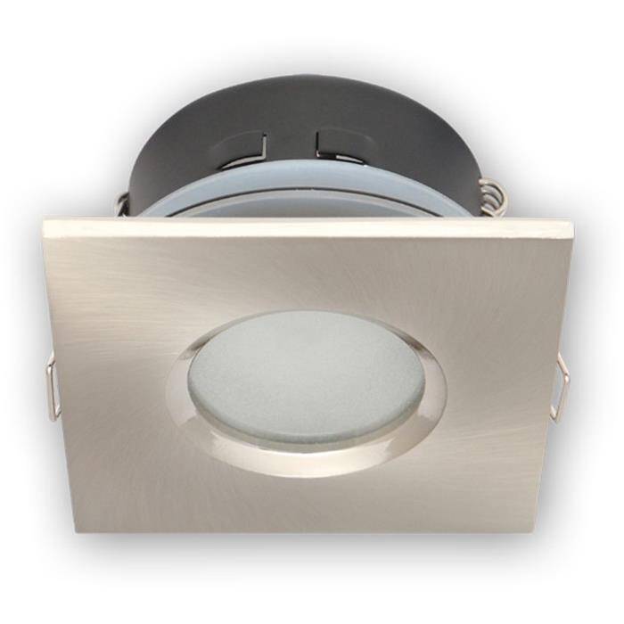 LED Einbaurahmen Bad Feuchtraum Quadratisch IP44 84x84x50mm Edelstahl Aluminium Schwenkbar Spot GU10 MR16