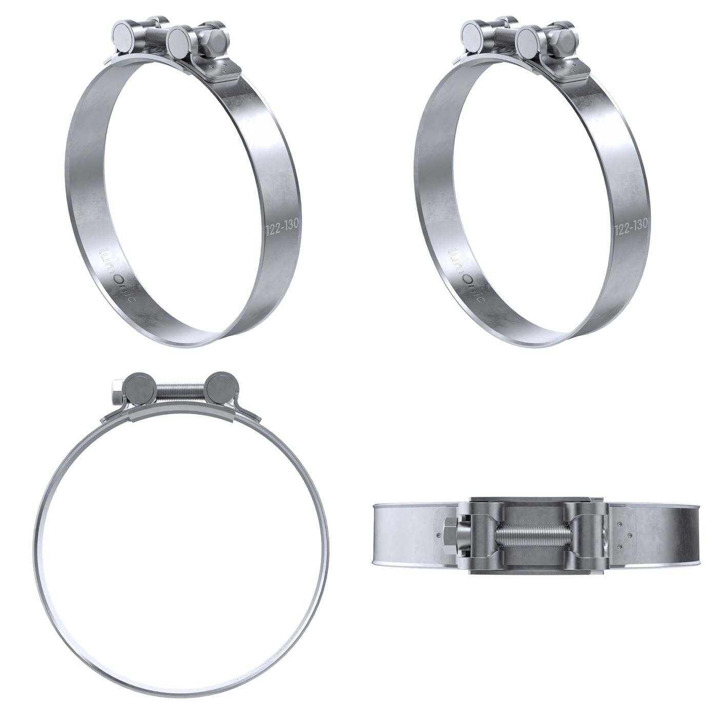 4x Lumonic Gelenkbolzenschelle 122-130mm  Auspuffschelle für Bau PKW LKW