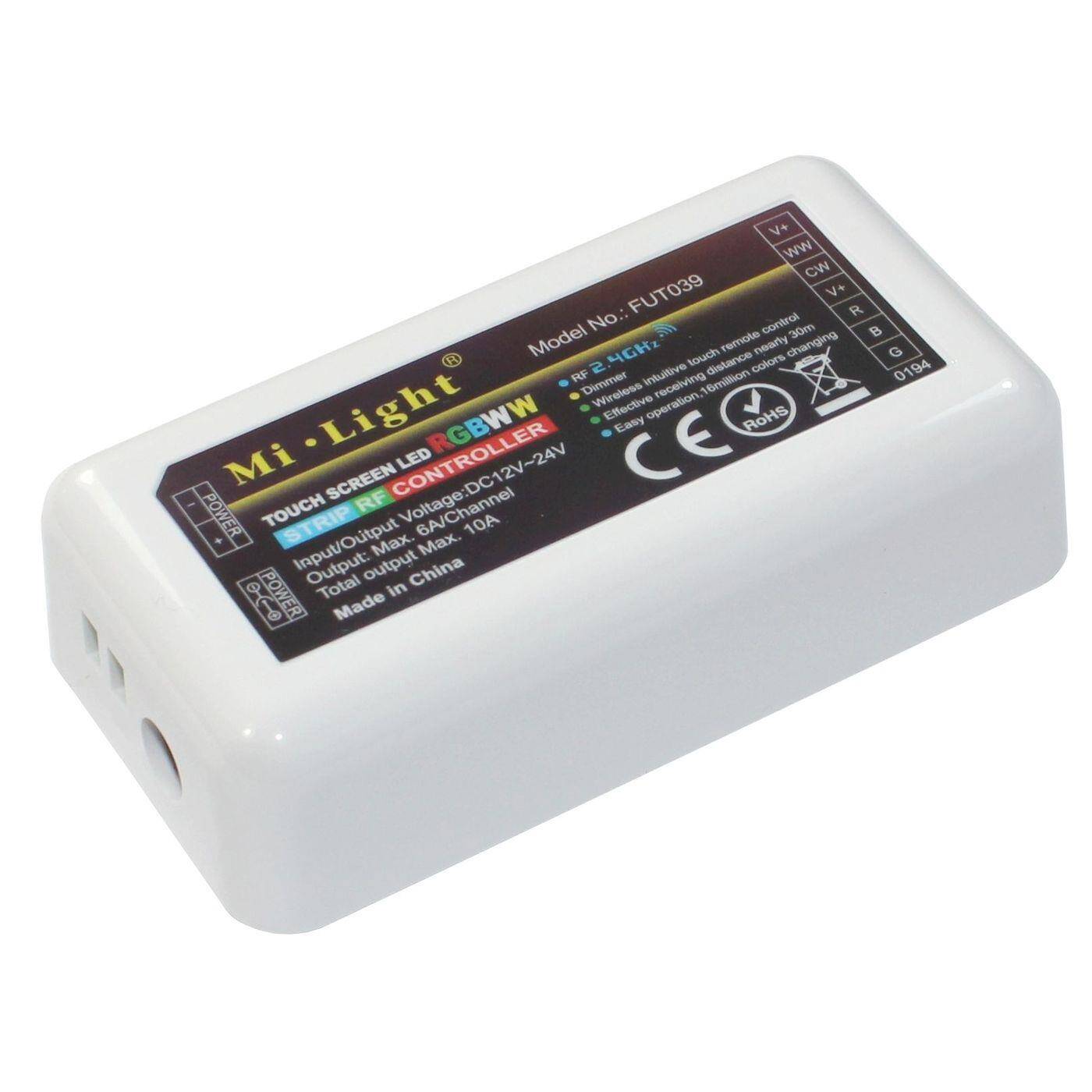 MiLight MiBoxer RGBW CCT LED 4-Zone Empfänger 12...24V 240W 6-Pin; RGB+W CCT