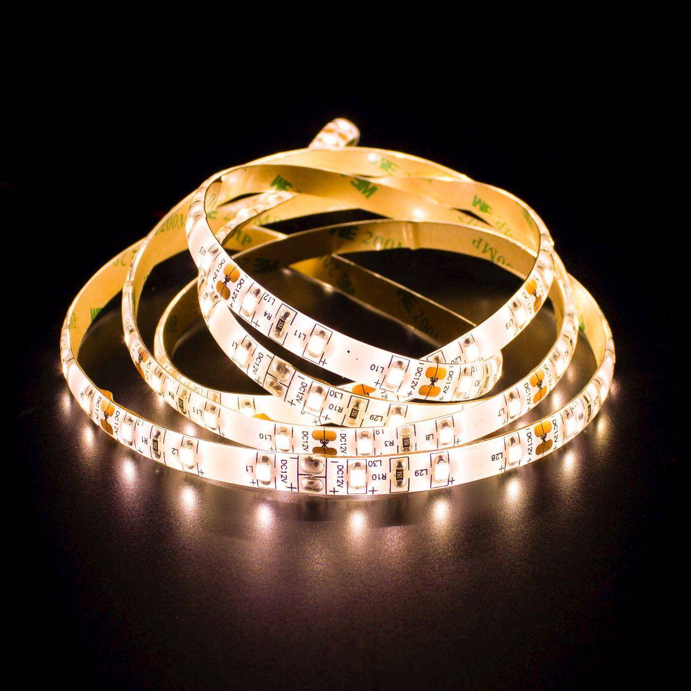 5m (500cm) LED Strip Tape Bar 12V Warm White 3000K IP65 300LEDs 60LED/m SMD3528